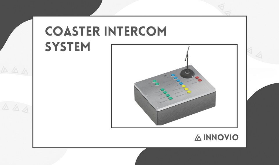 Older Innovio coaster intercom presentation with a modelled control panel