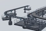Small reference of curved coaster station track and mechanical assemblies