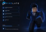 Small Pixelate loading interface reference featuring a Roblox character