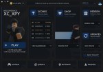 Small Pixelate main-menu reference with play button and navigation panels